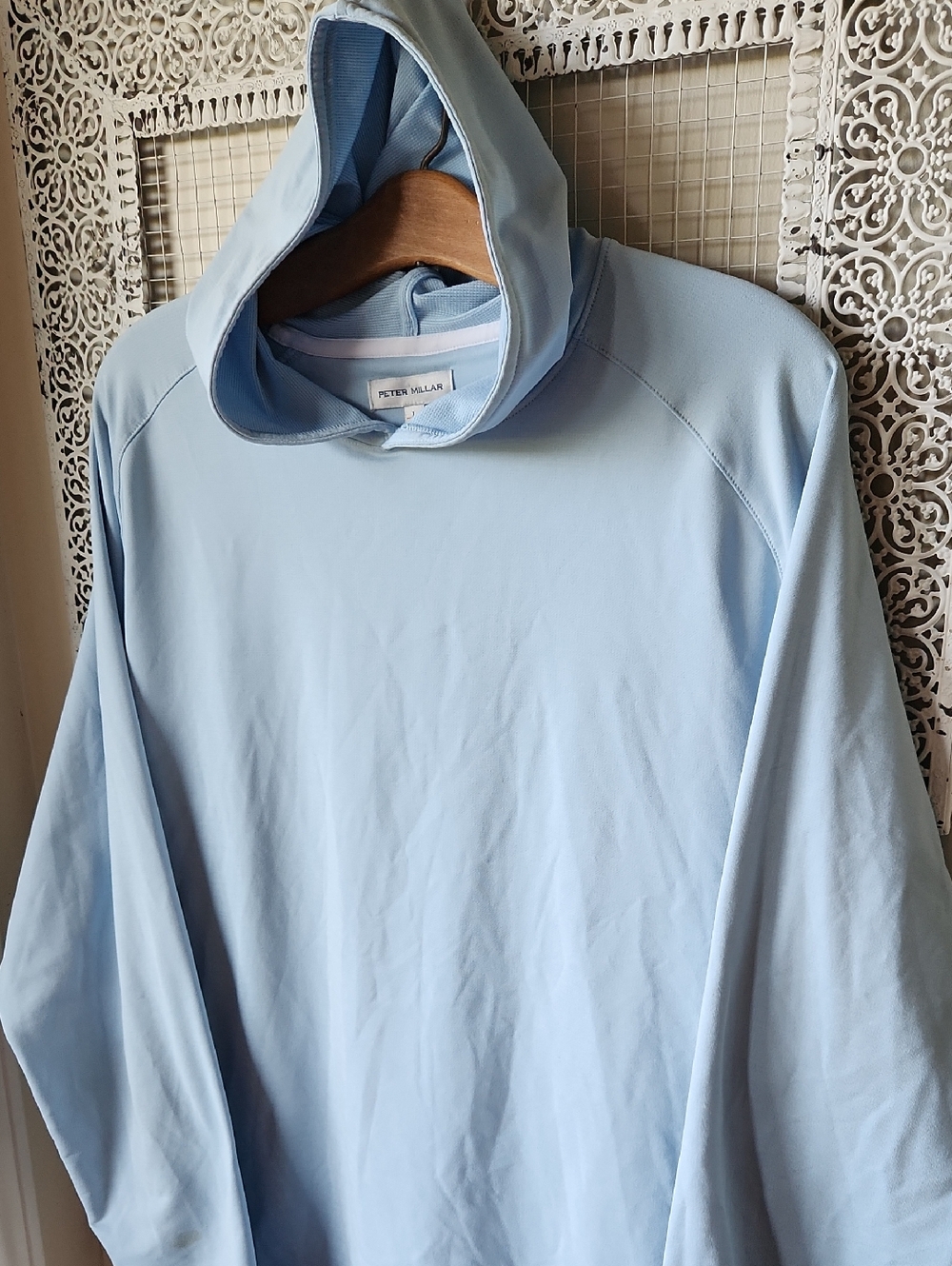 Peter Millar Performance Hoodie Men's sz L Sky Blue Golf Outdoors - Picture 2 of 11